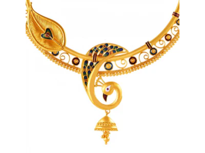 22k Contemporary Peacock Neckpiece - Image 2