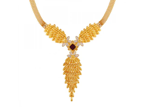 22k Dazzling Shell And Gold Necklace - Image 2