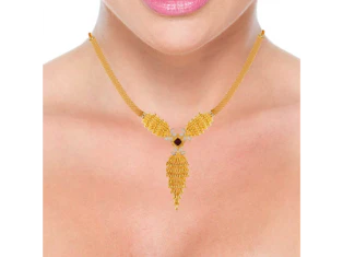 22k Dazzling Shell And Gold Necklace - Image 4