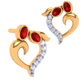 22k Diamond Studded Gold Earring For Your Women - Image 4