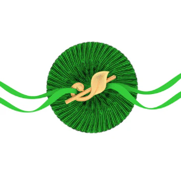 22k Elegant Gold Rakhi With Leafy Detailing - Image 3
