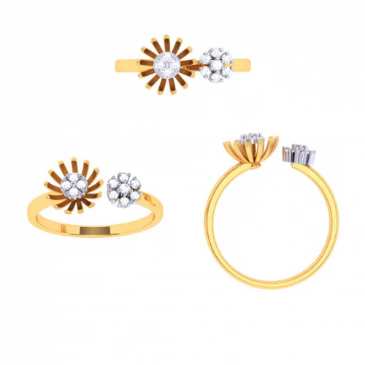 22k Elegant Gold Ring With Floral Design From Goldlites Collection - Image 5
