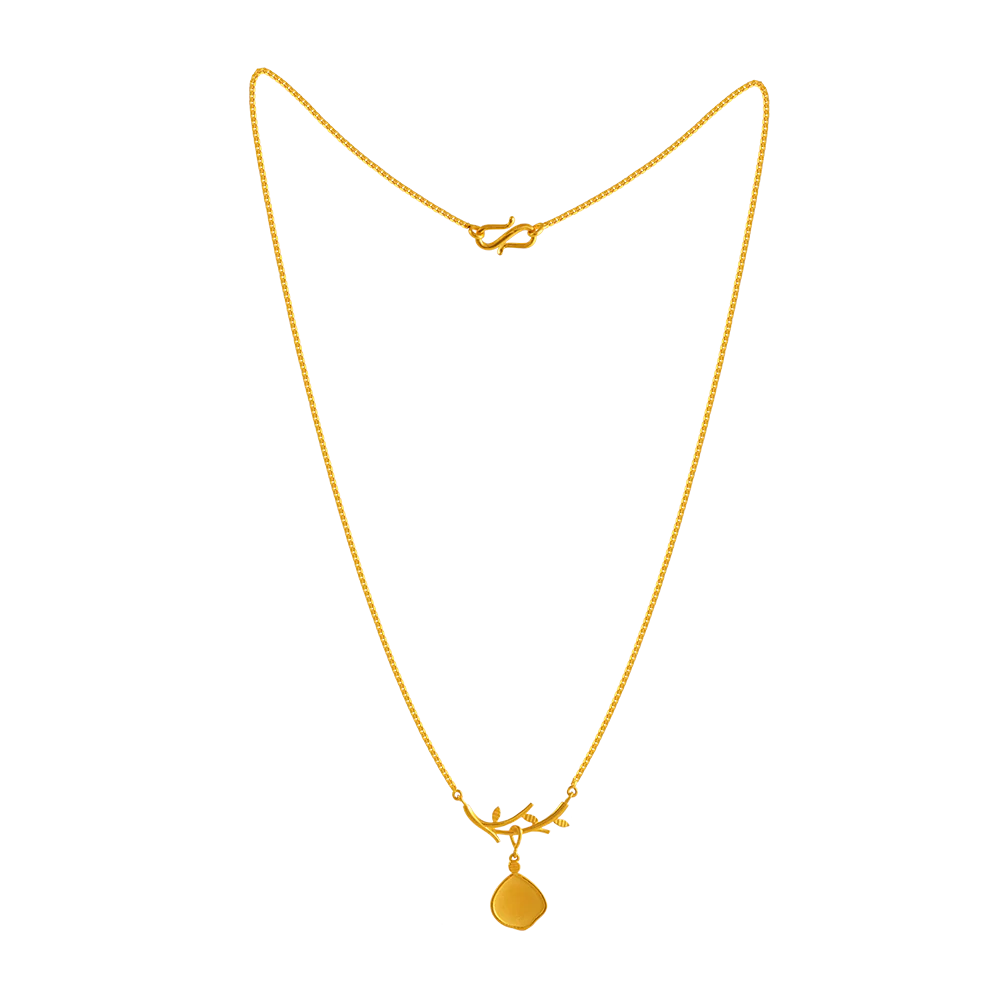 22k Enchanting Gold Pendant Design For Wedding Season