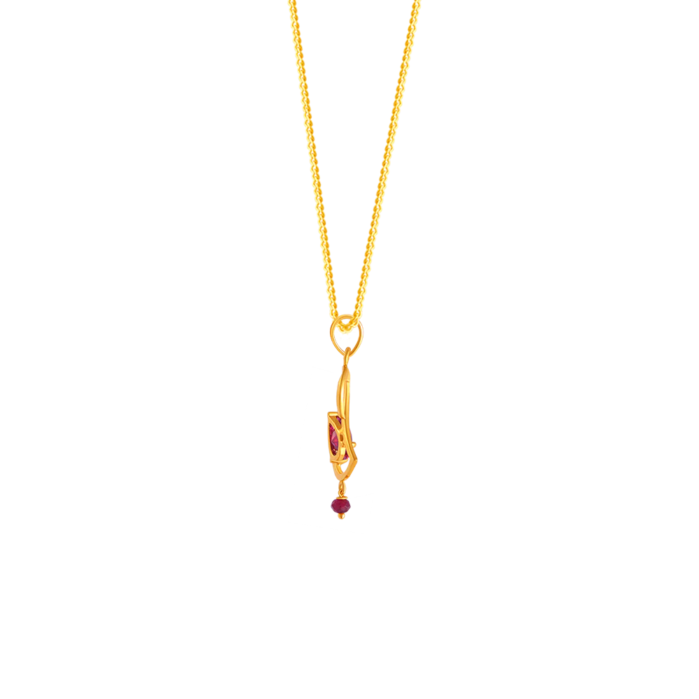 22k Enticing Stone Studded Gold Pendant Design - Image 3