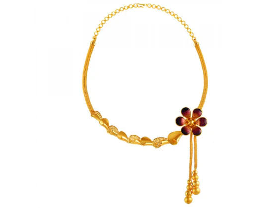 22k Ethnic Graceful Floral Neckpiece