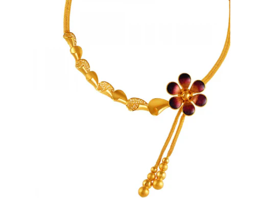 22k Ethnic Graceful Floral Neckpiece - Image 3