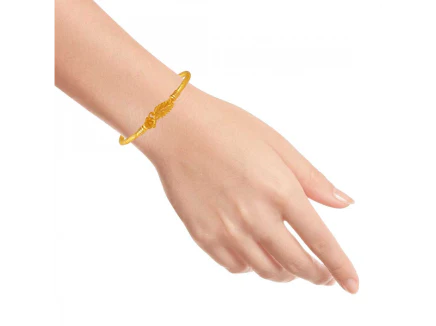 22k Floral Gold Nowa With A Leafy Motif - Image 4