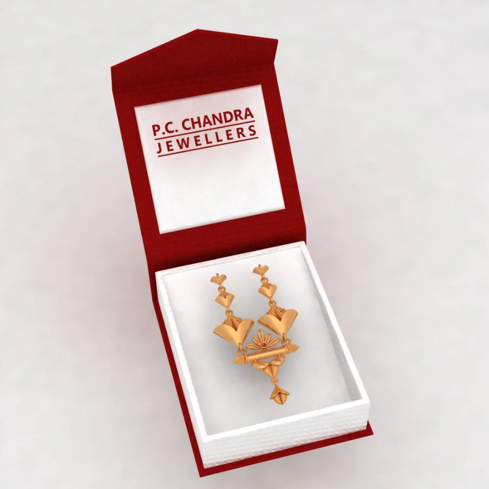 22k Flower Design Gold Necklace - Image 6