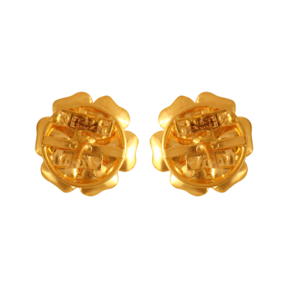 22k Flowery Gold Earrings From Goldlites Collection - Image 4