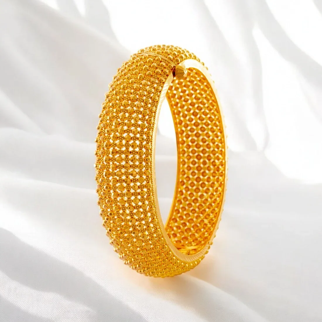 22K Gold Bangles With Classic Gold Beads For Women & Girls
