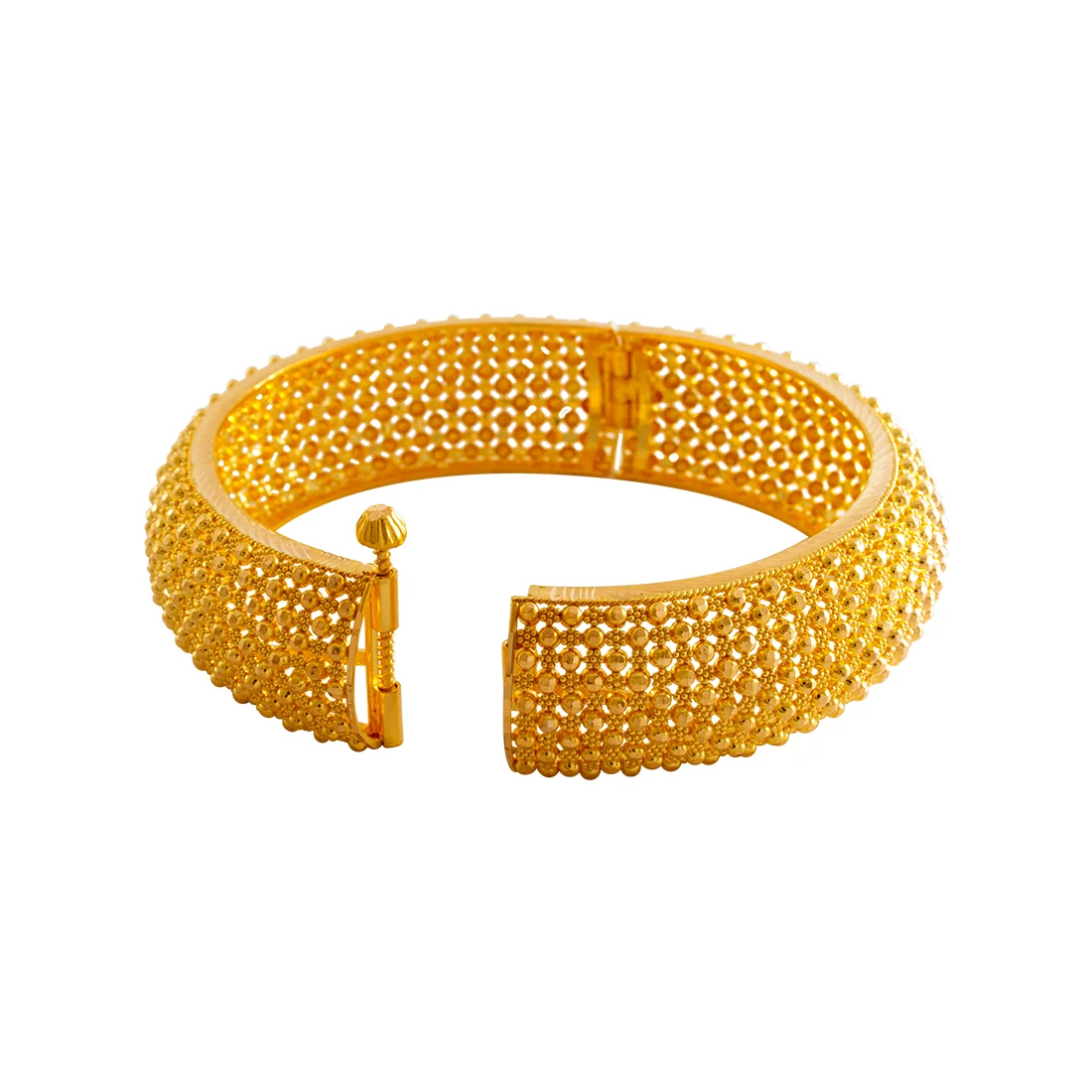 22K Gold Bangles With Classic Gold Beads For Women & Girls - Image 2