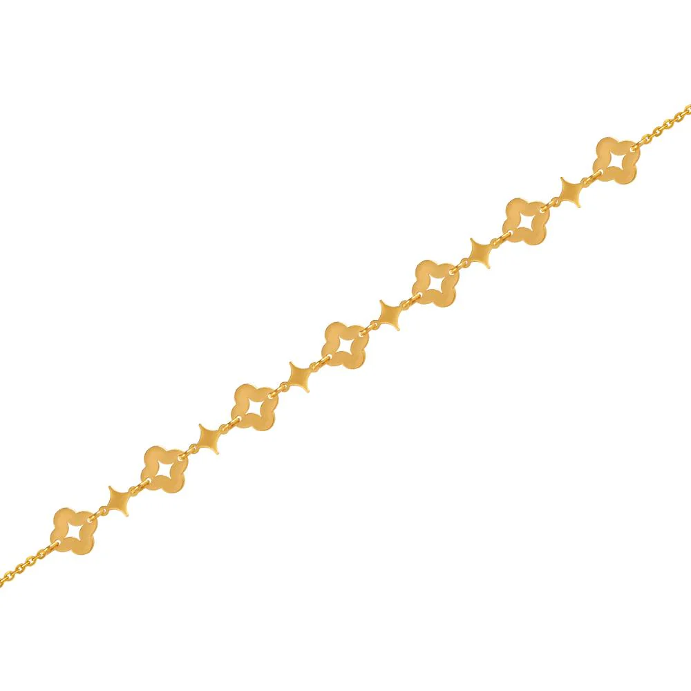 22k Gold Bracelet With A String Of Clover-inspired Motifs - Image 2