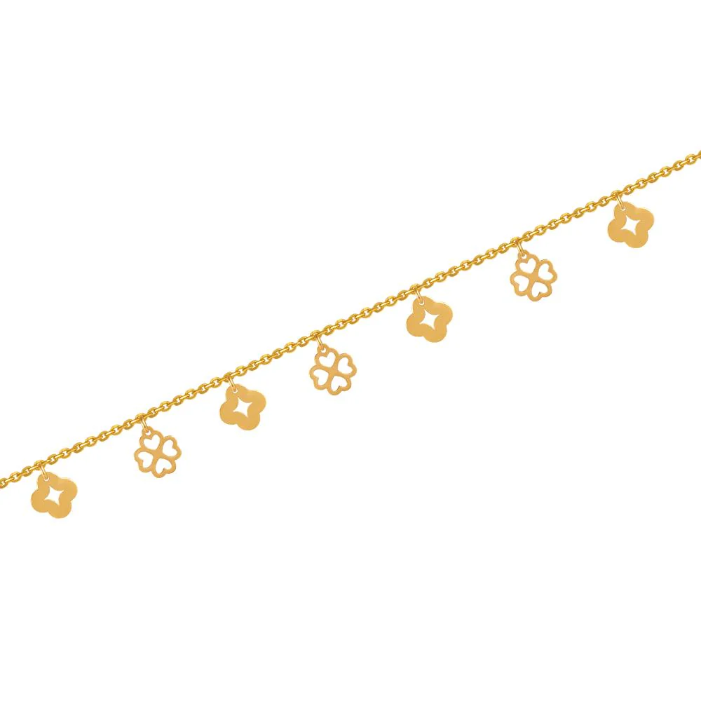 22k Gold Bracelet With A String Of Four-leaf Clover Motifs - Image 2