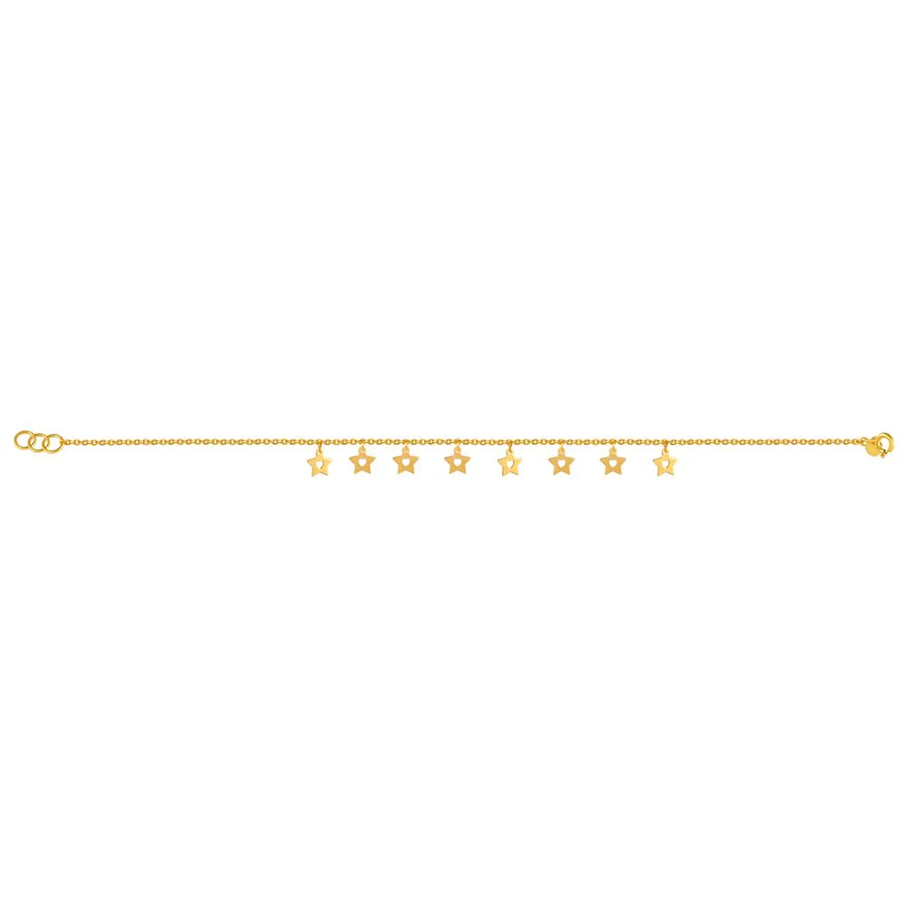 22k Gold Bracelet With A String Of Star Motifs