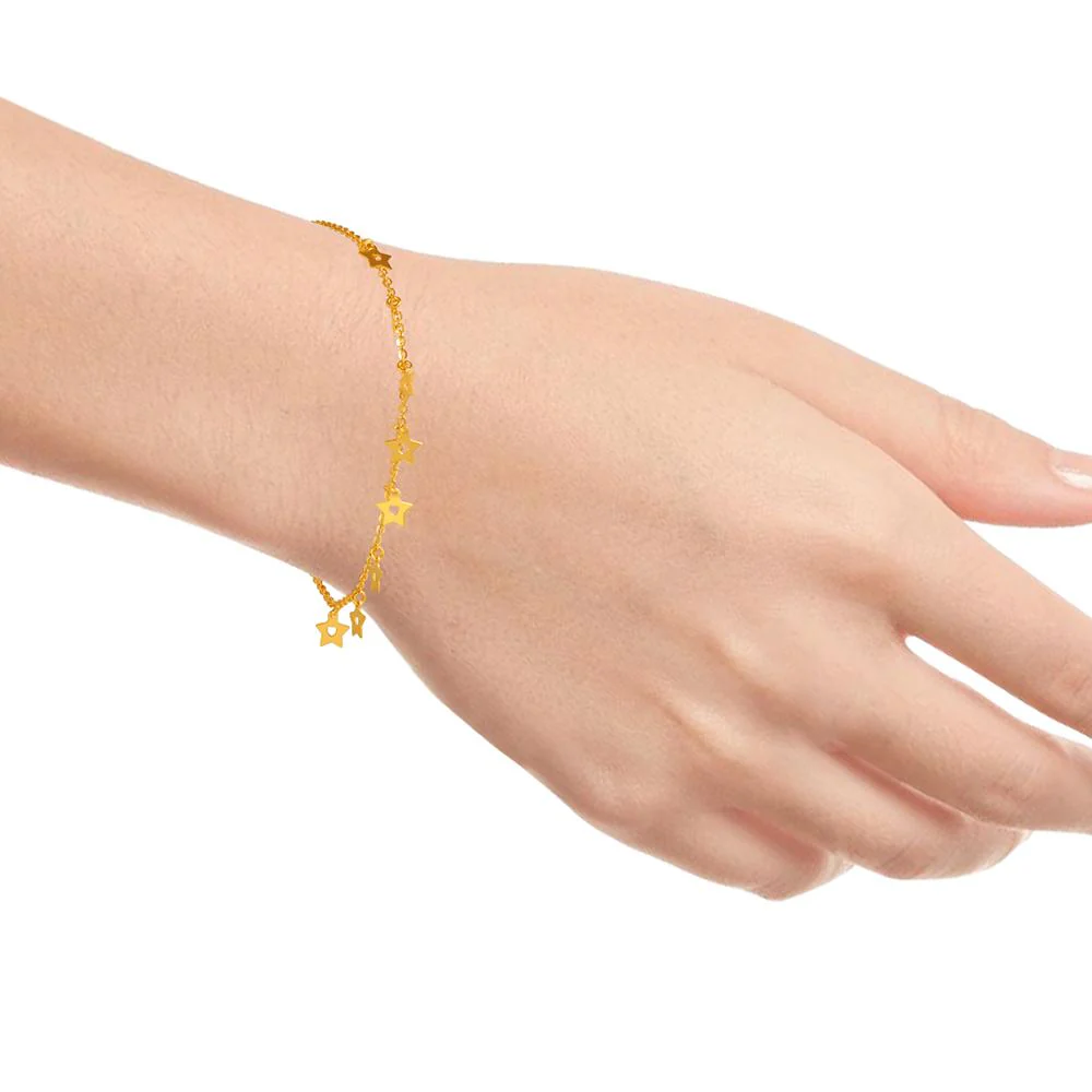 22k Gold Bracelet With A String Of Star Motifs - Image 4