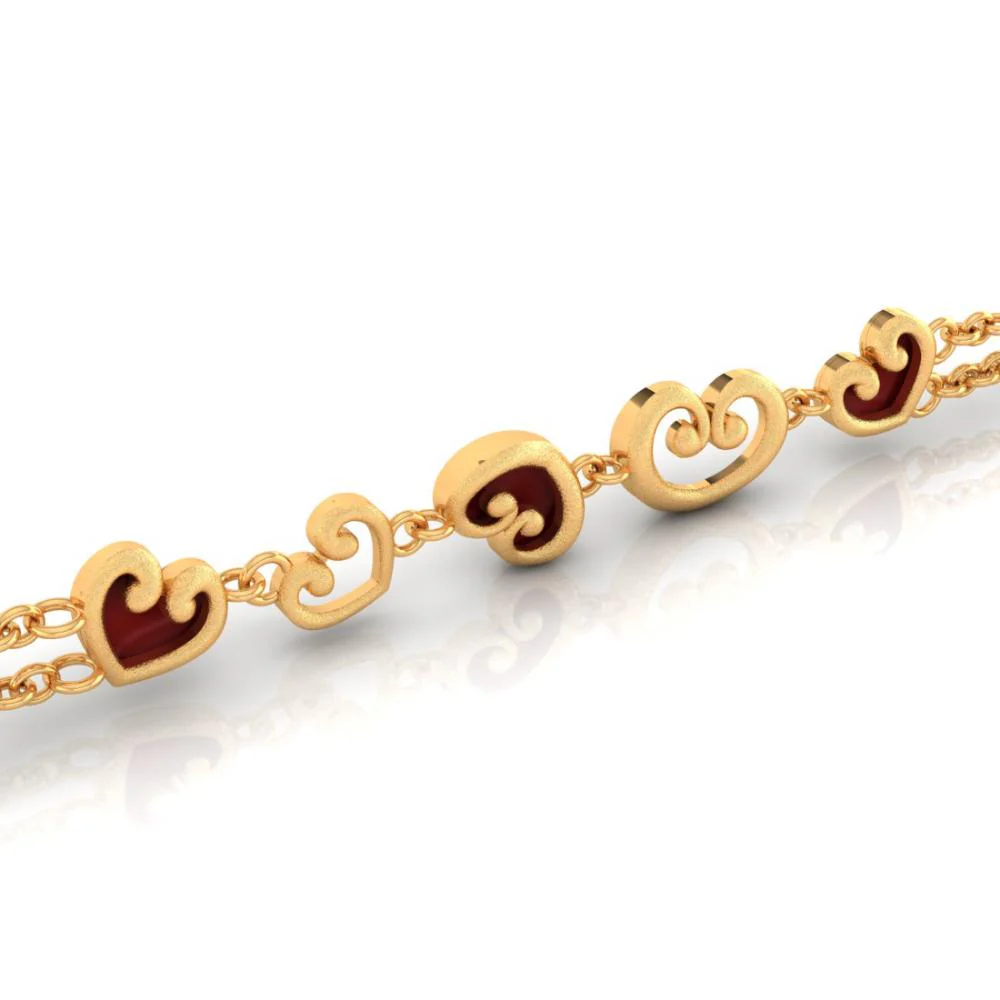 22k Gold Bracelet With Multiple Hearts - Image 2