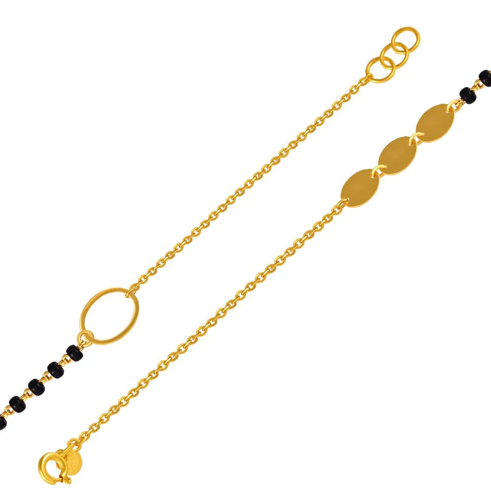 22k Gold Bracelet With Oval-shaped Motifs And Beads - Image 3