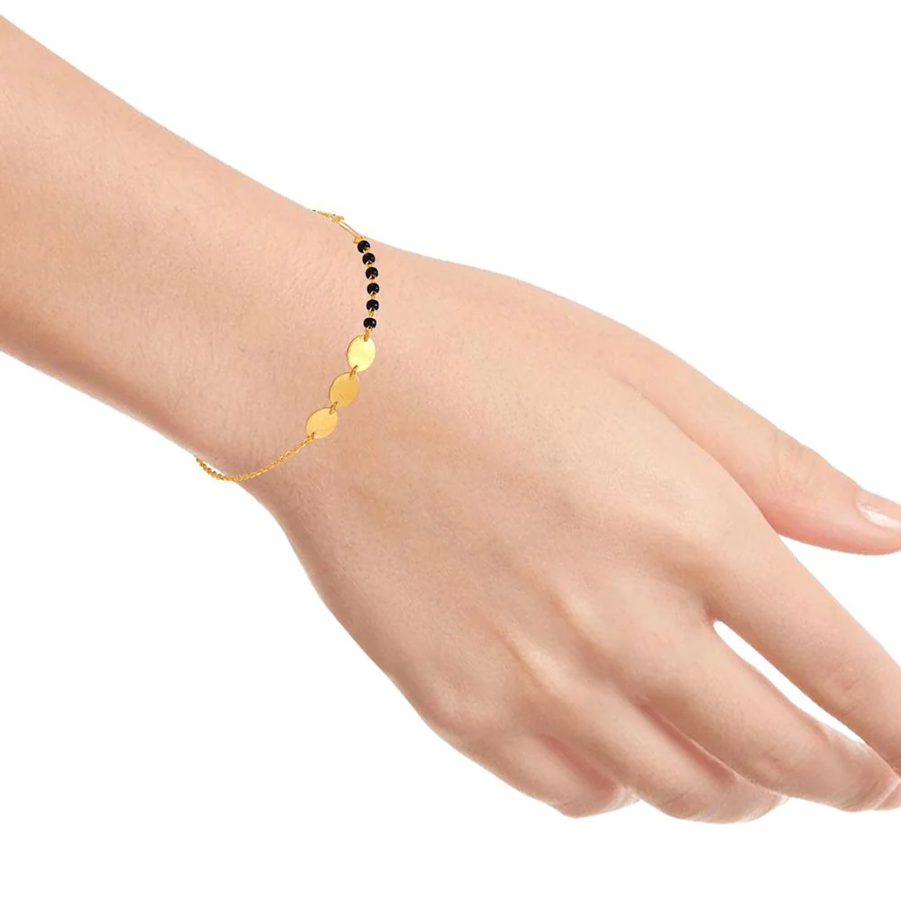 22k Gold Bracelet With Oval-shaped Motifs And Beads - Image 4