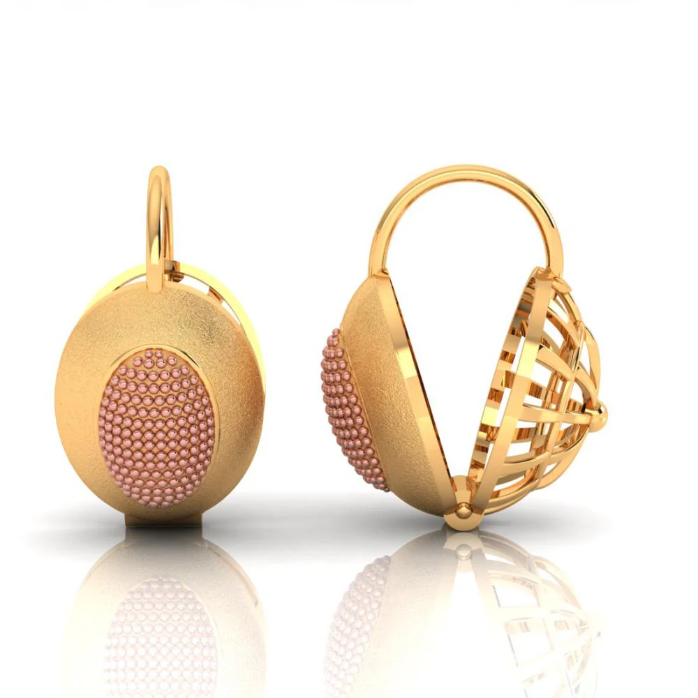 22k Gold Earrings Featuring Intricate Details And A Hint Of Yellow Gold - Image 2