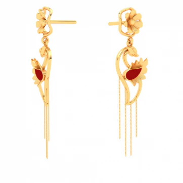22k Gold Earrings With Swan Motif From Mugdhaa Collection - Image 5
