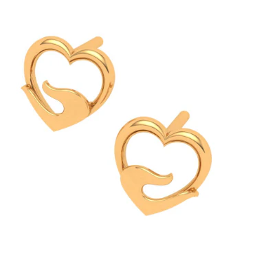 22k Gold Heart Earring For Everyday Wear - Image 4