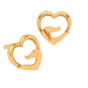 22k Gold Heart Earring For Everyday Wear - Image 6