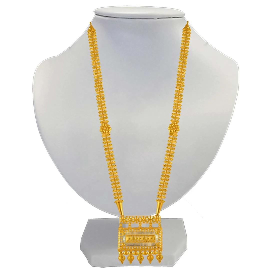 22K Gold Jewellery Set (necklace With Earrings)chestbox Design - Image 2