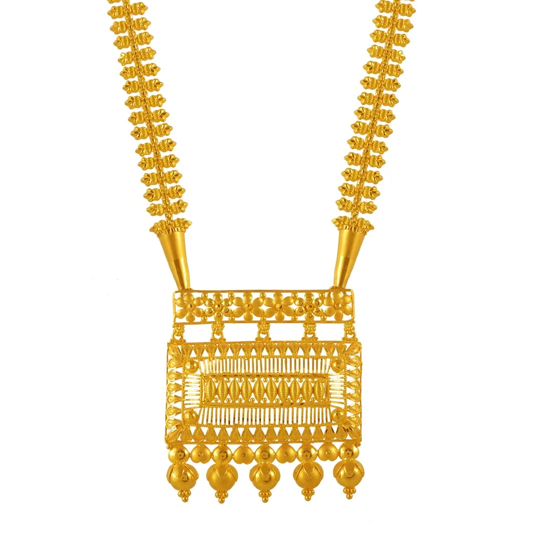 22K Gold Jewellery Set (necklace With Earrings)chestbox Design - Image 4