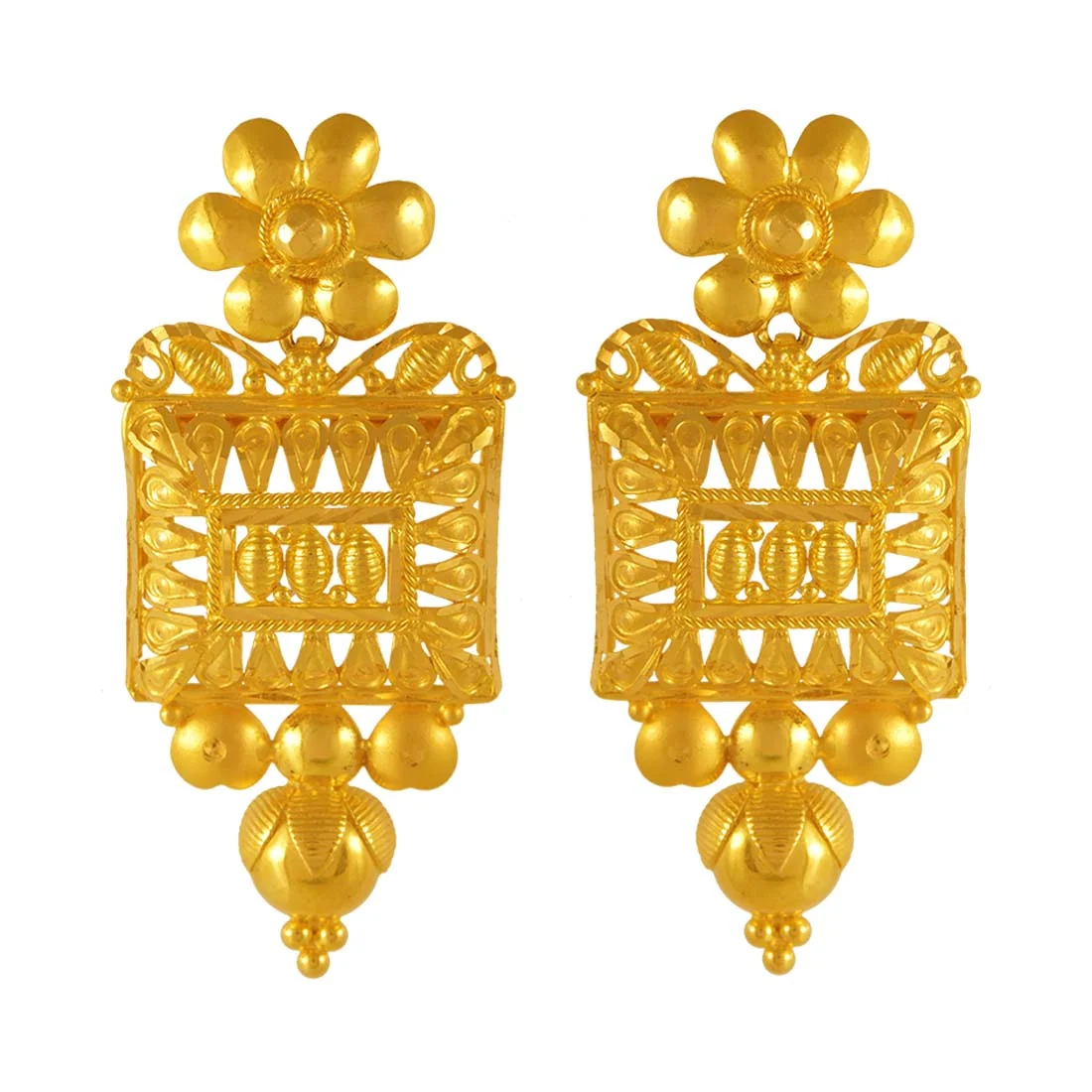 22K Gold Jewellery Set (necklace With Earrings)chestbox Design - Image 5