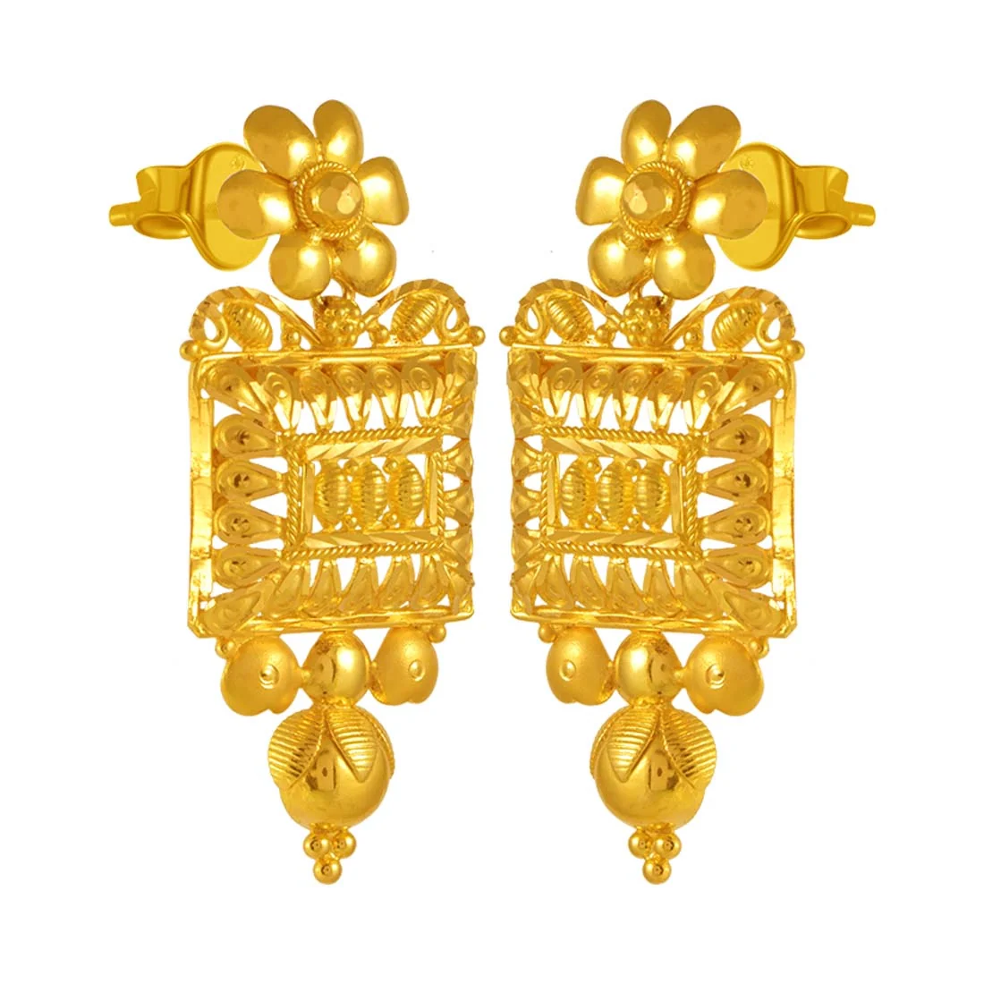 22K Gold Jewellery Set (necklace With Earrings)chestbox Design - Image 6