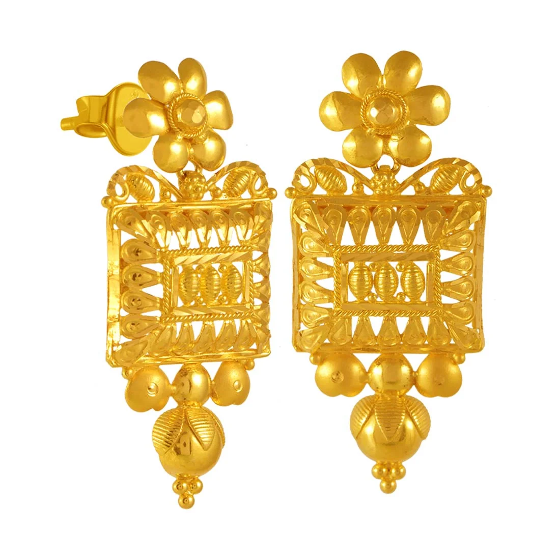 22K Gold Jewellery Set (necklace With Earrings)chestbox Design - Image 7