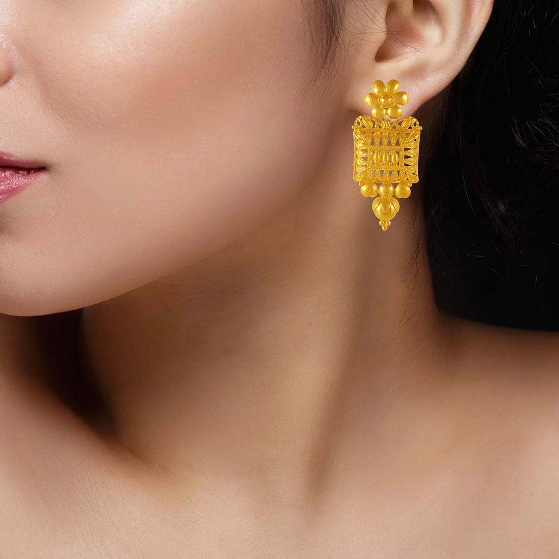 22K Gold Jewellery Set (necklace With Earrings)chestbox Design - Image 8