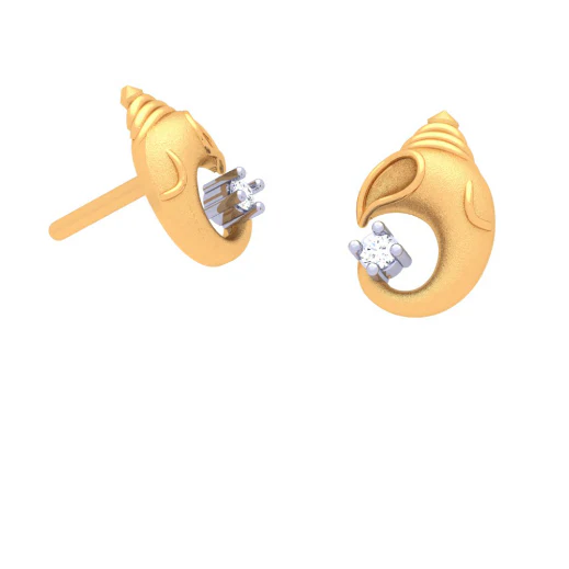 22k Gold Lord Ganesha Earrings Sparkling With Brilliant Clear-cut Gemstones - Image 6