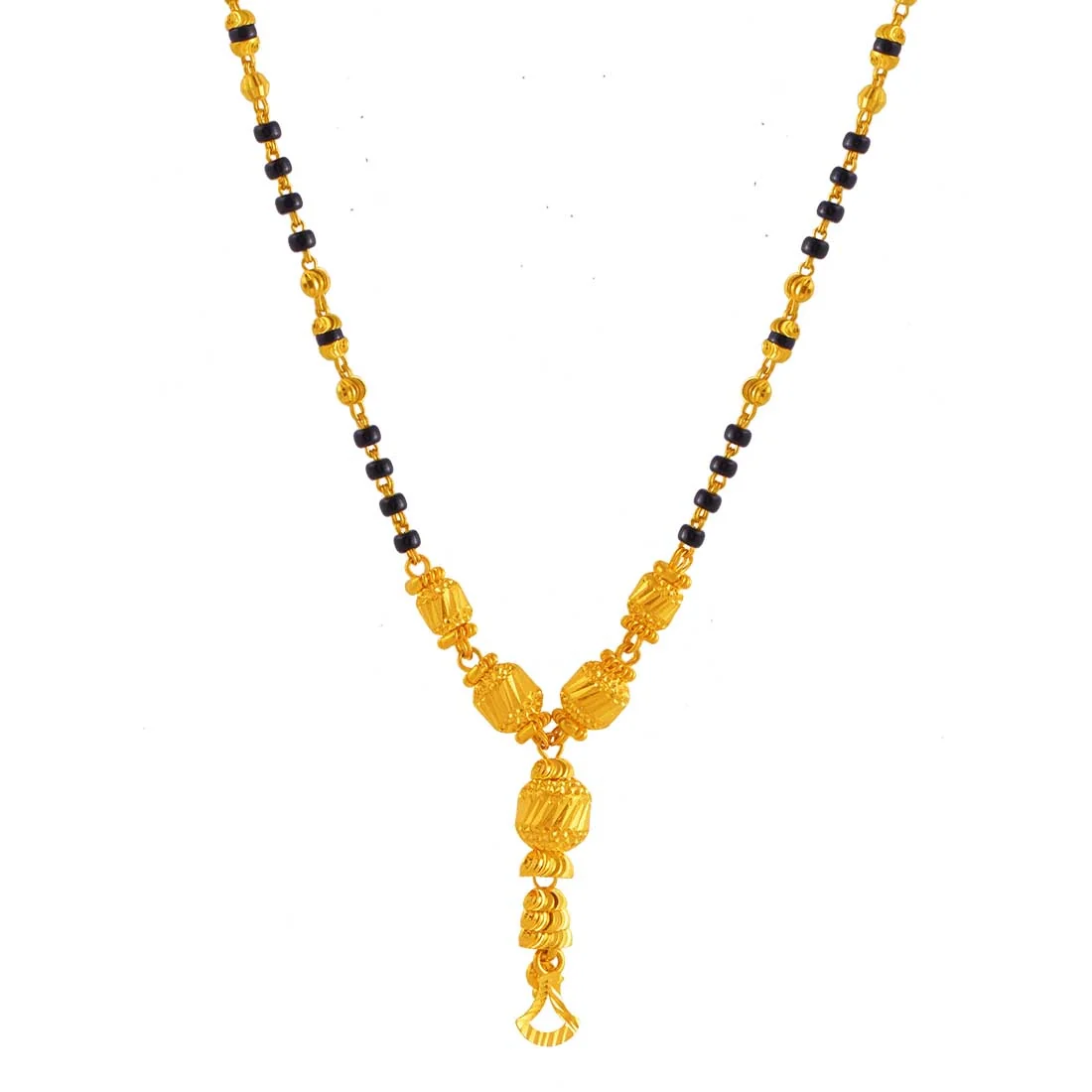 22K Gold Mangalsutra Connected Lanterns Design - Image 3