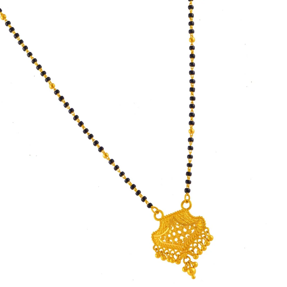 22K Gold Mangalsutra Netted Filigree Design - Image 5