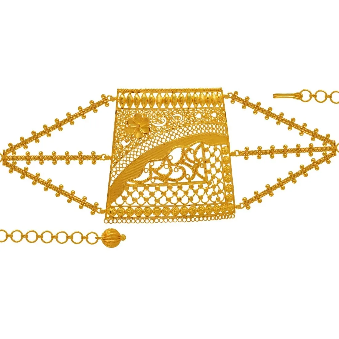 22K Gold Mantasha with Filigree Central Plaque - Image 3