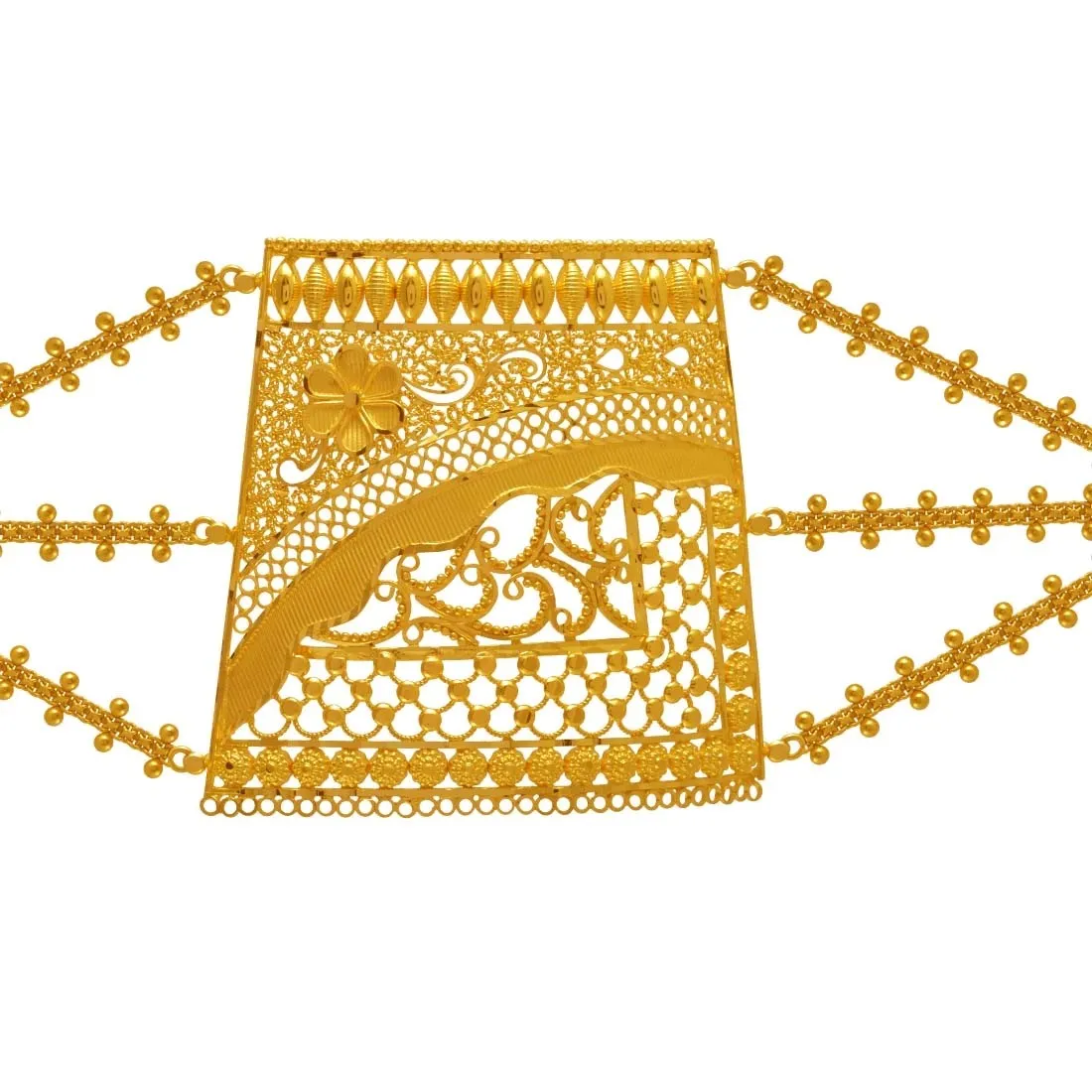 22K Gold Mantasha with Filigree Central Plaque - Image 4