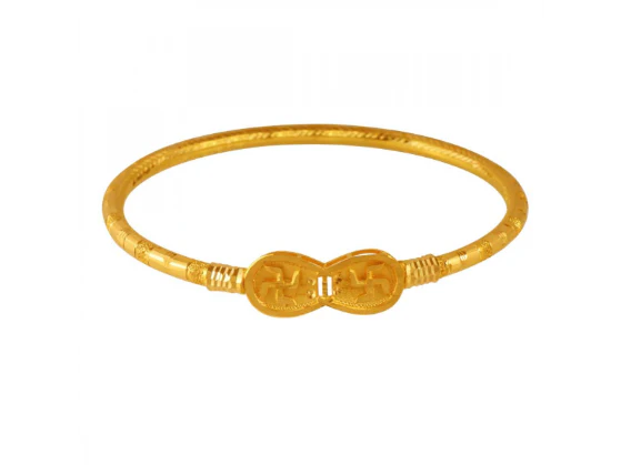22k Gold Nowa With Beautiful Swastik Sign - Image 2