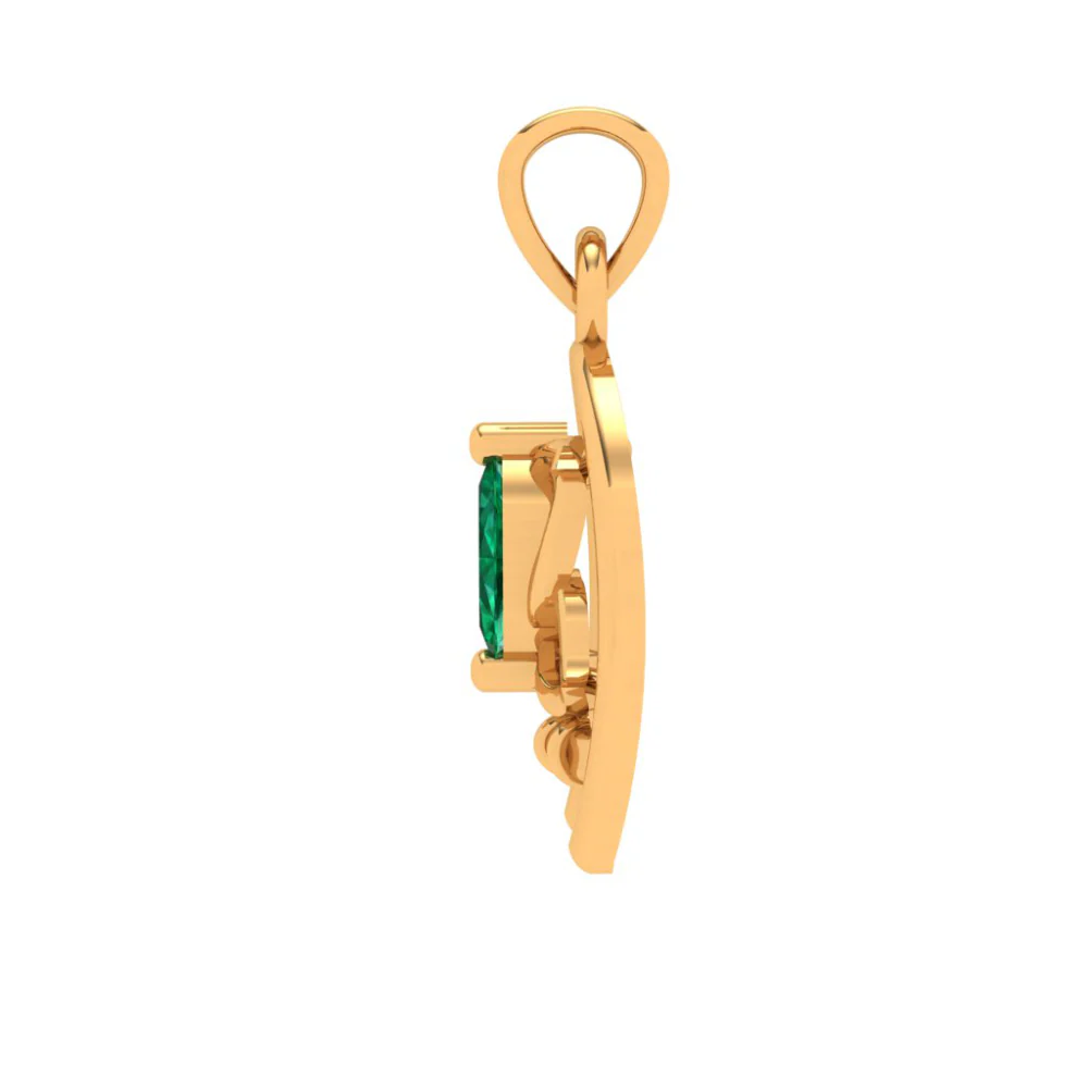 22k Gold Pendant Collection For Women With Green Gemstone - Image 3