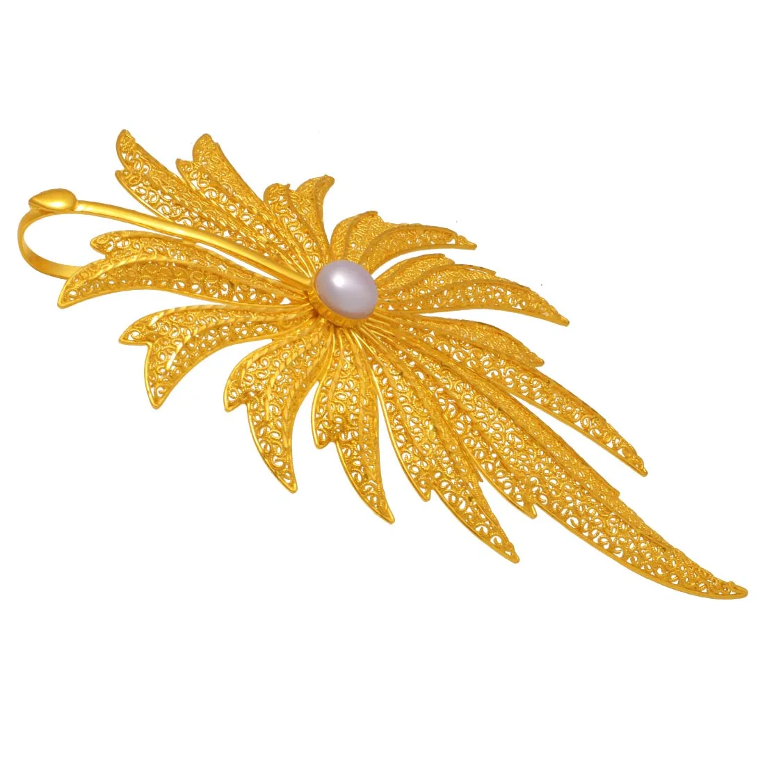 22K Gold Pendant Floral Filigree Design - Image 3