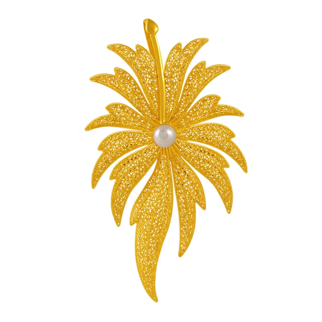 22K Gold Pendant Floral Filigree Design - Image 4