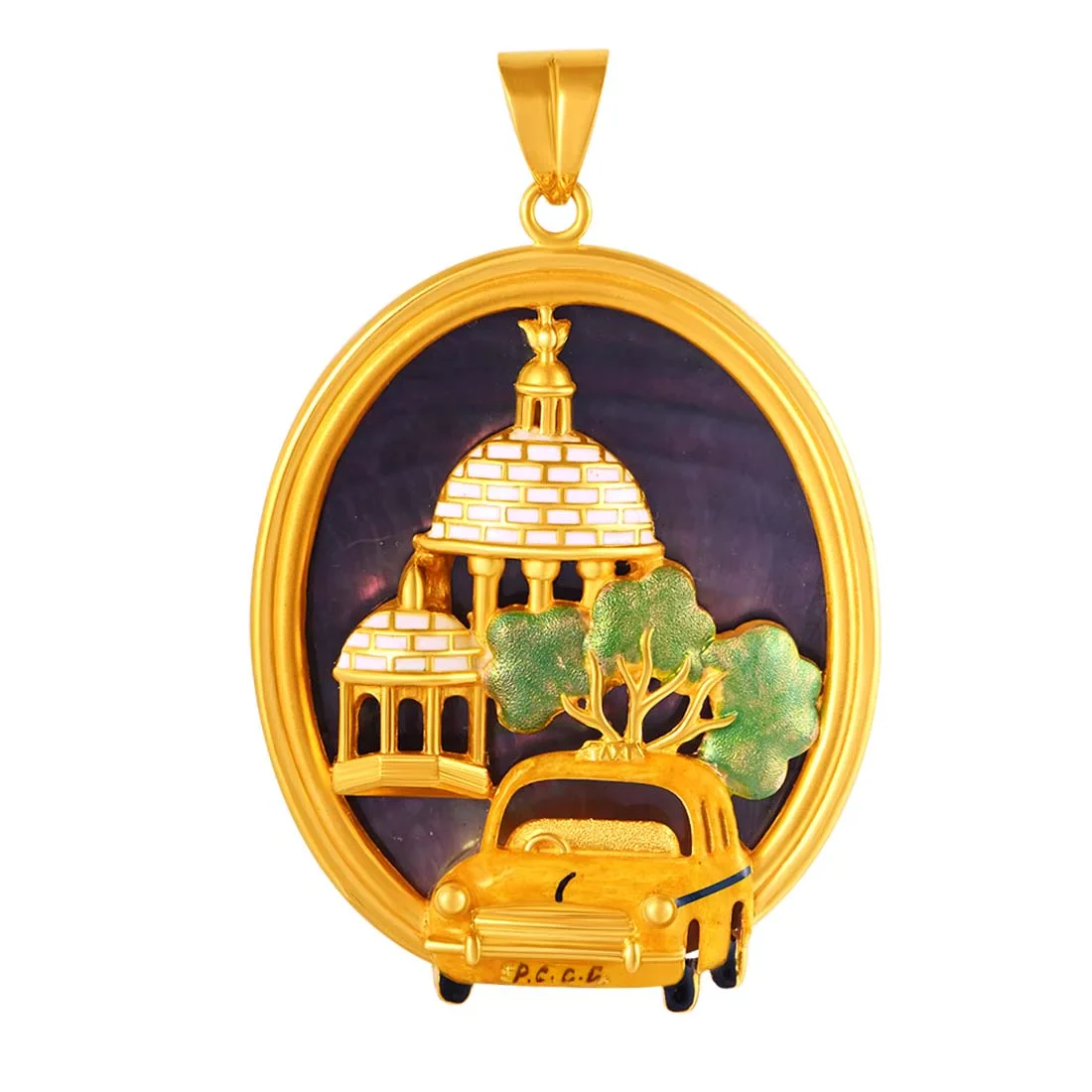 22K Gold Pendant Kolkata Life Cityscape Imagery - Image 5