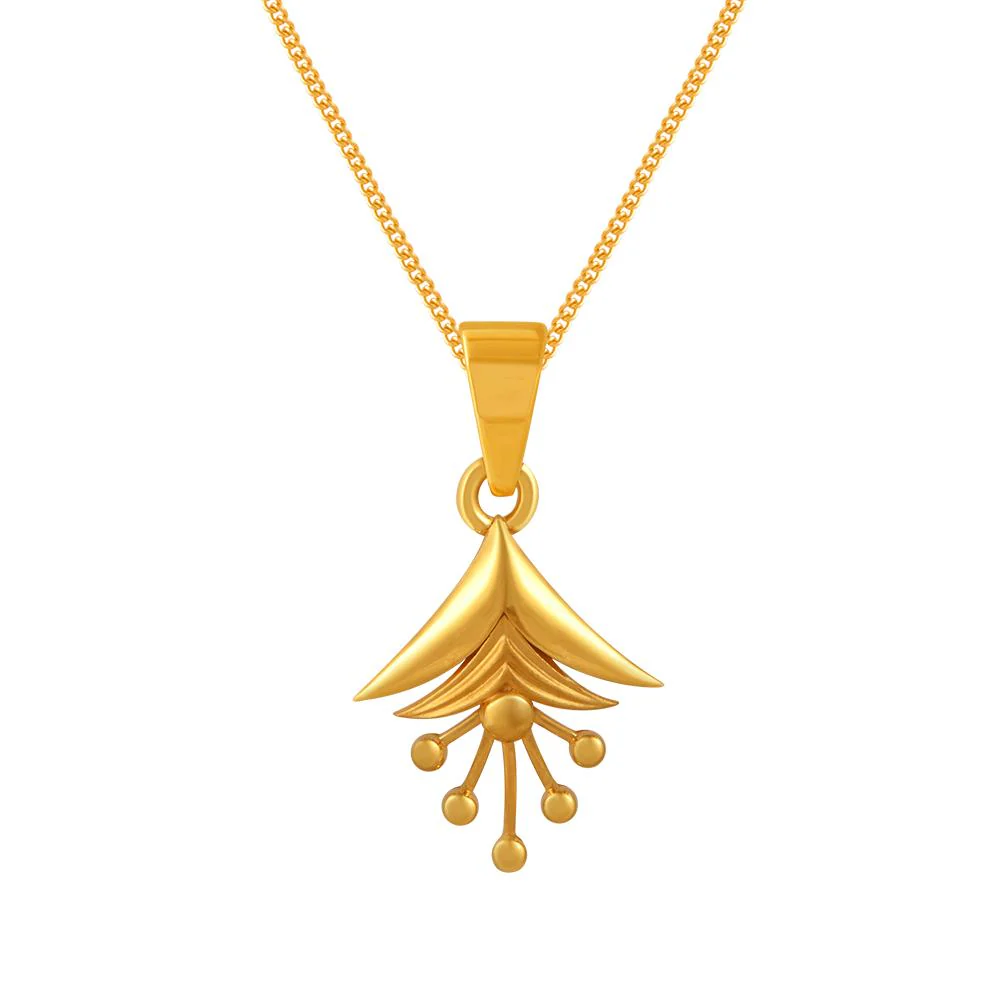 22k Gold Pendant With A Coniferous Leaf And Carpel Design - Image 4