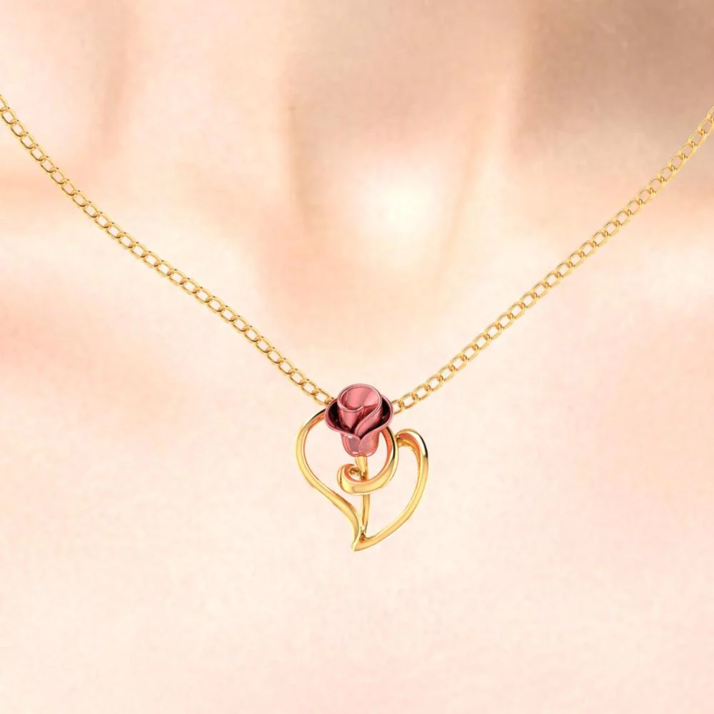 22k Gold Pendant With A Yellow On A Leaf Design - Image 5