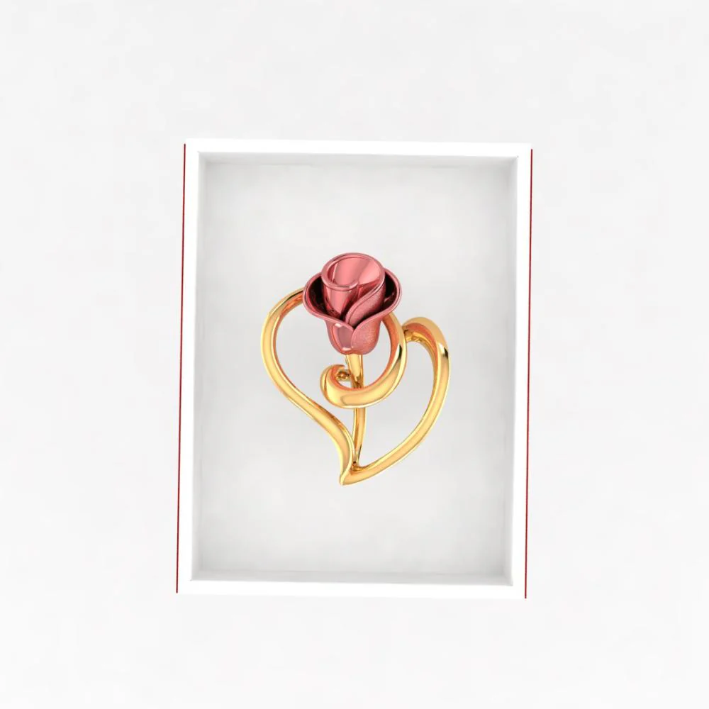 22k Gold Pendant With A Yellow On A Leaf Design - Image 6