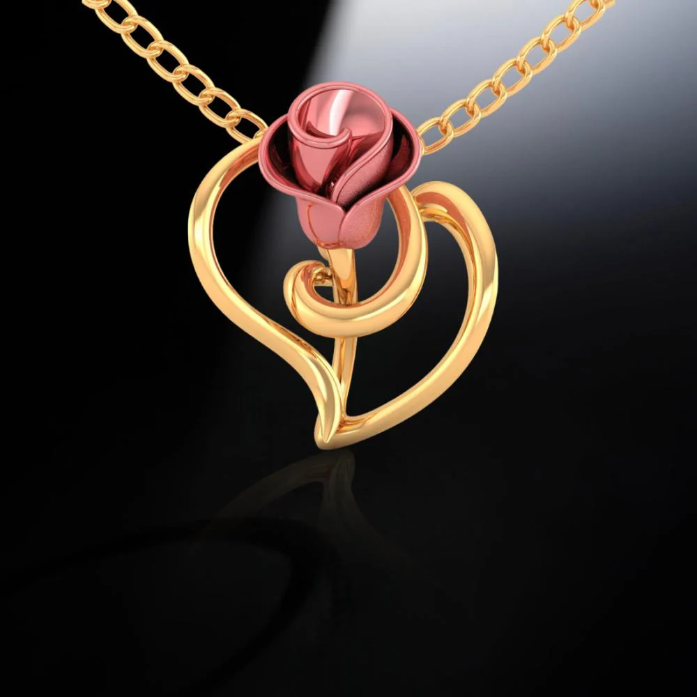 22k Gold Pendant With A Yellow On A Leaf Design - Image 7