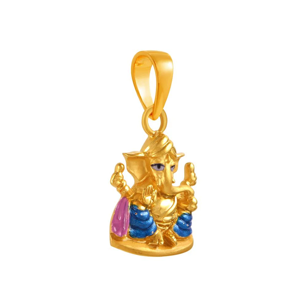 22k Gold Pendant With An Elaborately Detailed Lord Ganesha Motif - Image 2