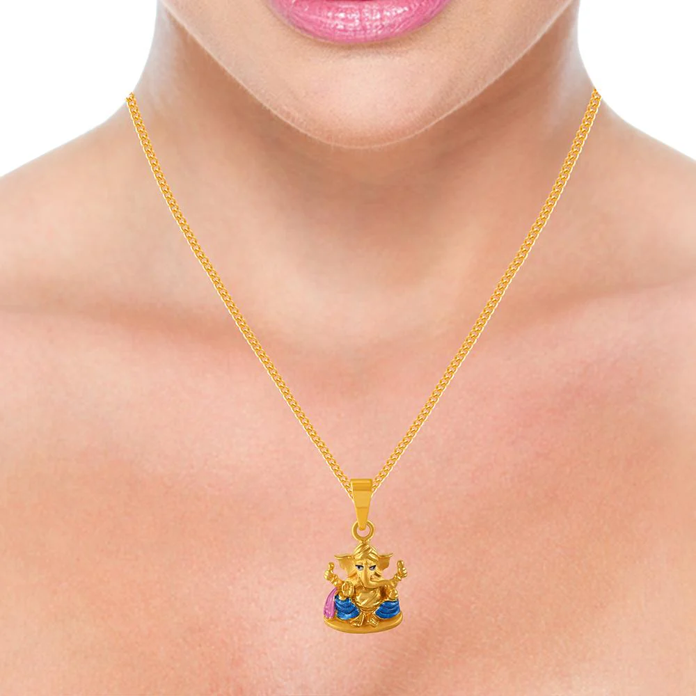 22k Gold Pendant With An Elaborately Detailed Lord Ganesha Motif - Image 3