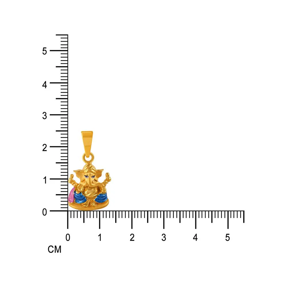 22k Gold Pendant With An Elaborately Detailed Lord Ganesha Motif - Image 5