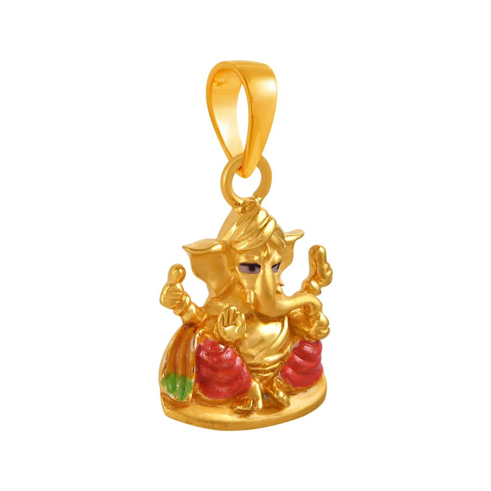 22k Gold Pendant With An Elaborately Detailed Lord Ganesha Motif - Image 2